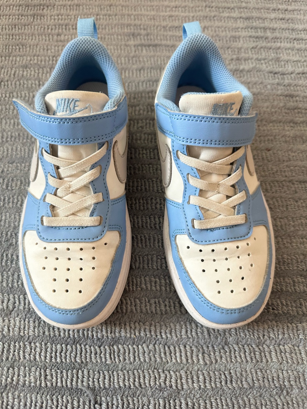 Nike Kids Court Borough Sneakers - and Light Blue and White - Size 13